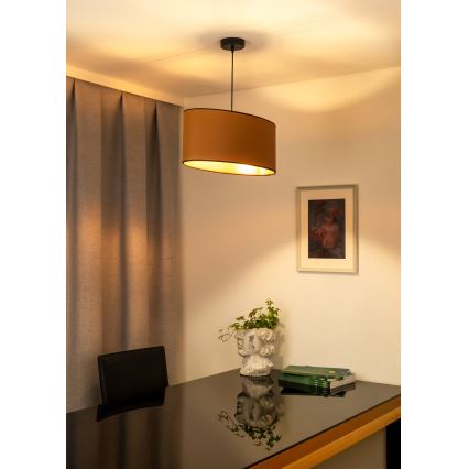 Duolla - Ljuskrona med textilsladd OVAL VEGAN 1xE27/15W/230V brun