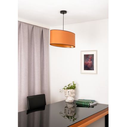 Duolla - Ljuskrona med textilsladd OVAL VEGAN 1xE27/15W/230V brun