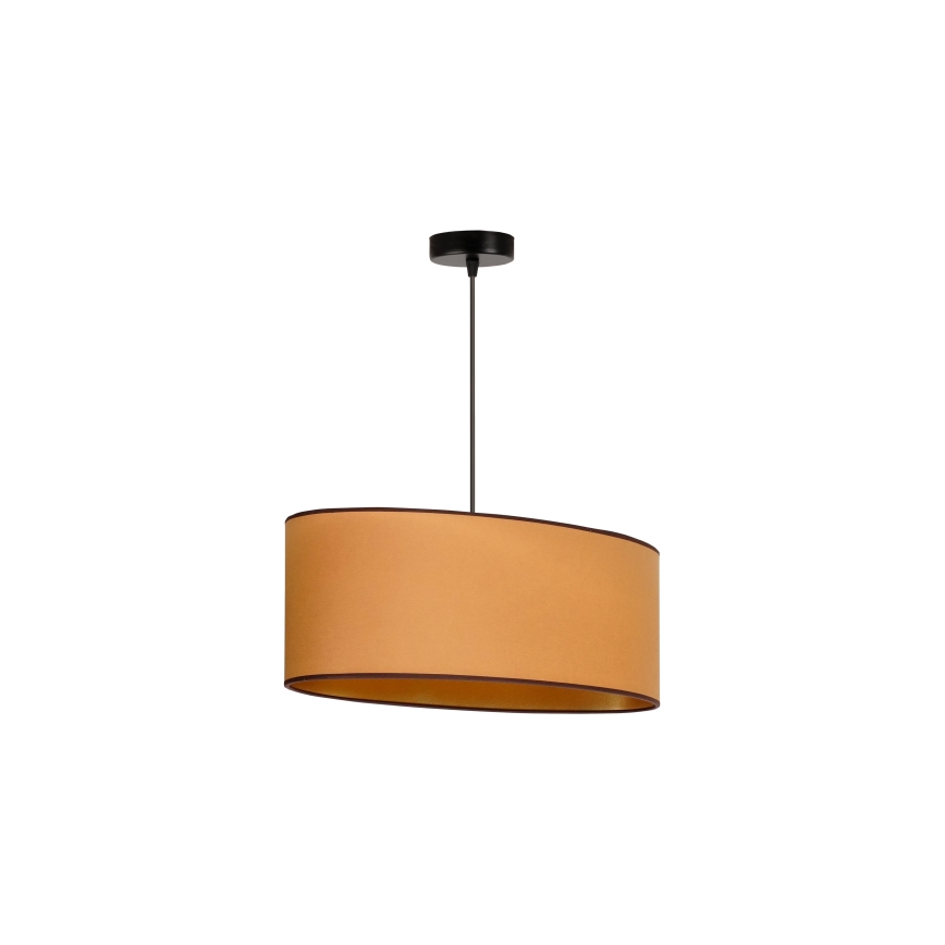 Duolla - Ljuskrona med textilsladd OVAL VEGAN 1xE27/15W/230V brun