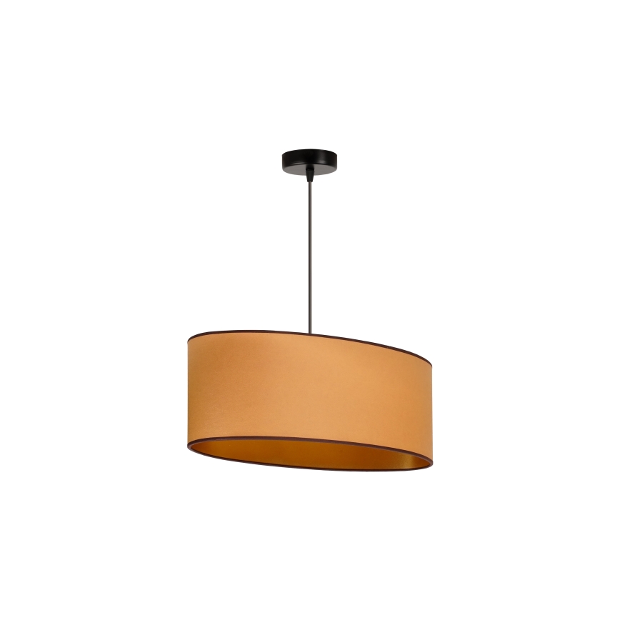 Duolla - Ljuskrona med textilsladd OVAL VEGAN 1xE27/15W/230V brun