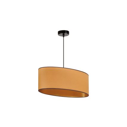 Duolla - Ljuskrona med textilsladd OVAL VEGAN 1xE27/15W/230V brun