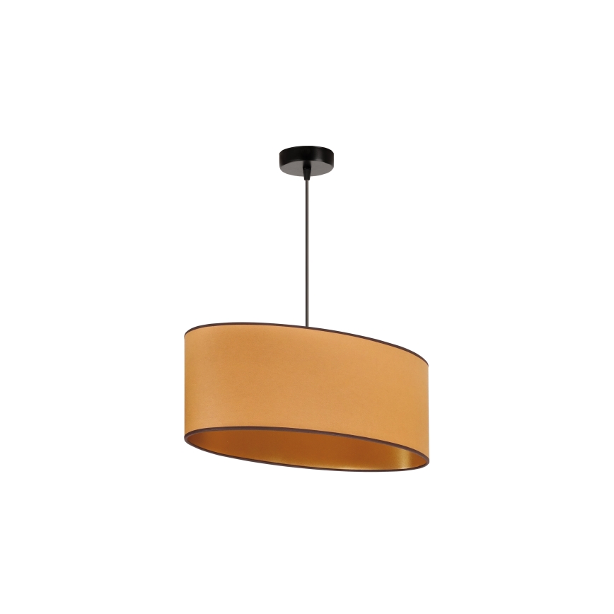 Duolla - Ljuskrona med textilsladd OVAL VEGAN 1xE27/15W/230V brun