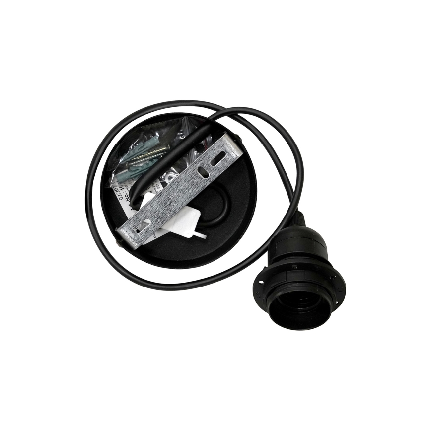 Duolla - Ljuskrona med textilsladd OVAL VEGAN 1xE27/15W/230V brun