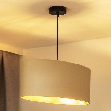 Duolla - Ljuskrona med textilsladd OVAL VEGAN 1xE27/15W/230V grädde