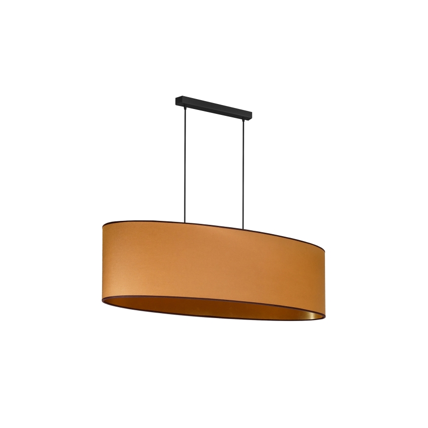 Duolla - Ljuskrona med textilsladd OVAL VEGAN 2xE27/15W/230V brun