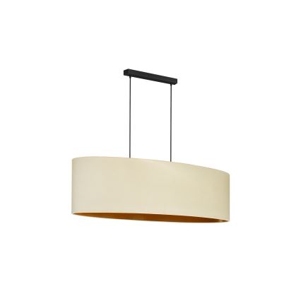 Duolla - Ljuskrona med textilsladd OVAL VEGAN 2xE27/15W/230V grädde
