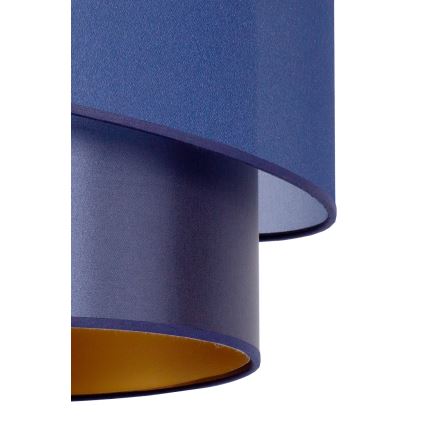 Duolla - Ljuskrona med textilsladd PARIS 1xE27/15W/230V diameter 40 cm blå/gyllene