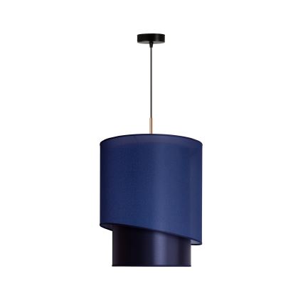 Duolla - Ljuskrona med textilsladd PARIS 1xE27/15W/230V diameter 40 cm blå/gyllene