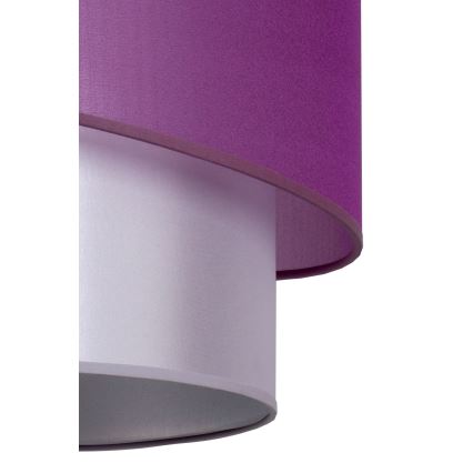 Duolla - Ljuskrona med textilsladd PARIS 1xE27/15W/230V diameter 40 cm lila/silver