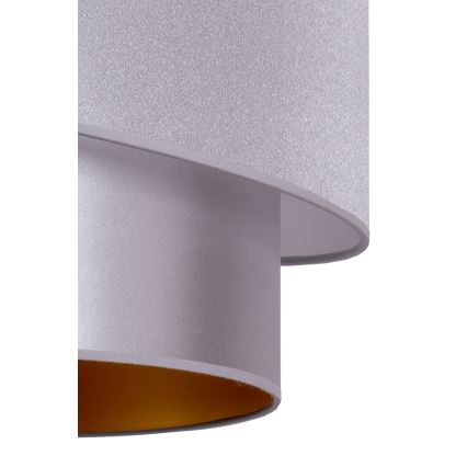 Duolla - Ljuskrona med textilsladd PARIS 1xE27/15W/230V diameter 40 cm silver/gyllene