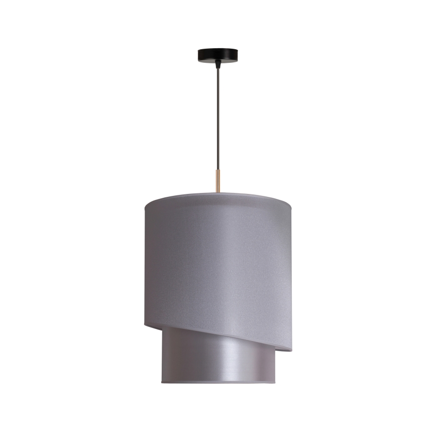 Duolla - Ljuskrona med textilsladd PARIS 1xE27/15W/230V diameter 40 cm silver/gyllene