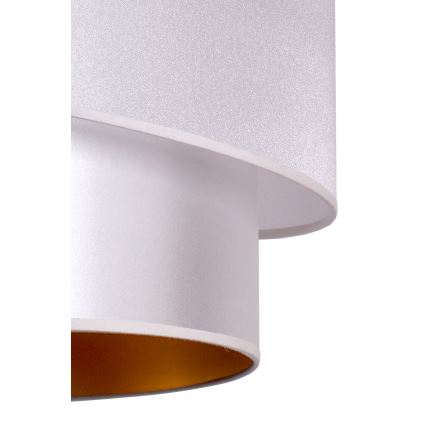Duolla - Ljuskrona med textilsladd PARIS 1xE27/15W/230V diameter 40 cm silver/gyllene