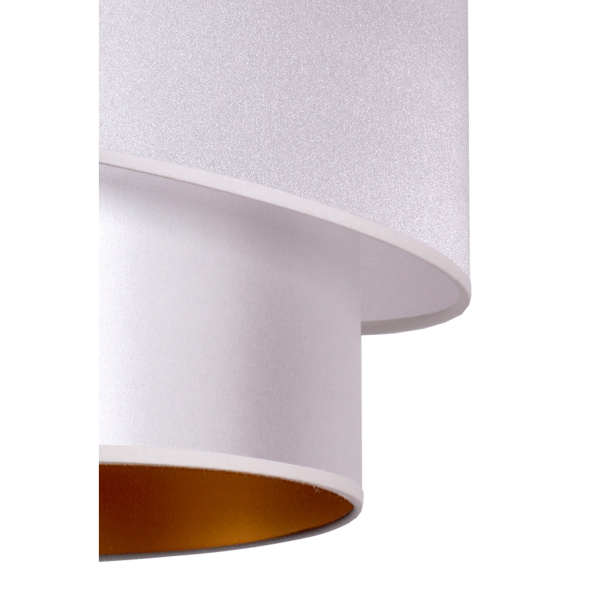 Duolla - Ljuskrona med textilsladd PARIS 1xE27/15W/230V diameter 40 cm silver/gyllene