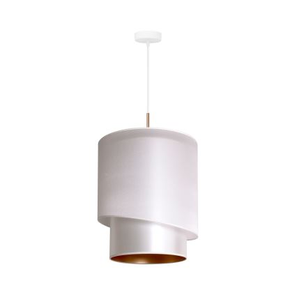 Duolla - Ljuskrona med textilsladd PARIS 1xE27/15W/230V diameter 40 cm silver/gyllene