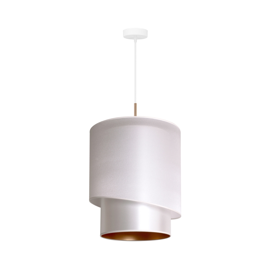 Duolla - Ljuskrona med textilsladd PARIS 1xE27/15W/230V diameter 40 cm silver/gyllene