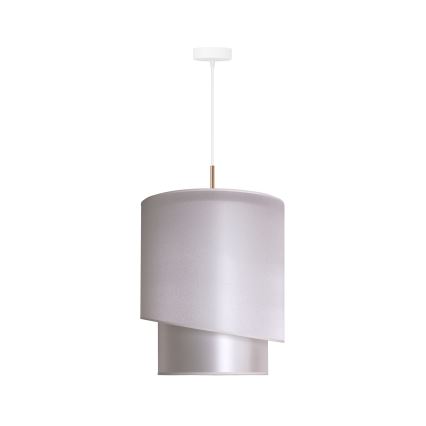 Duolla - Ljuskrona med textilsladd PARIS 1xE27/15W/230V diameter 40 cm silver/gyllene