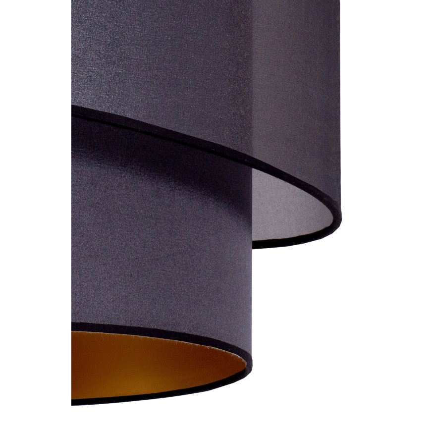 Duolla - Ljuskrona med textilsladd PARIS 1xE27/15W/230V diameter 40 cm svart/gyllene