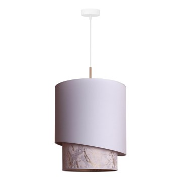 Duolla - Ljuskrona med textilsladd PARIS 1xE27/15W/230V diameter 40 cm vit/beige