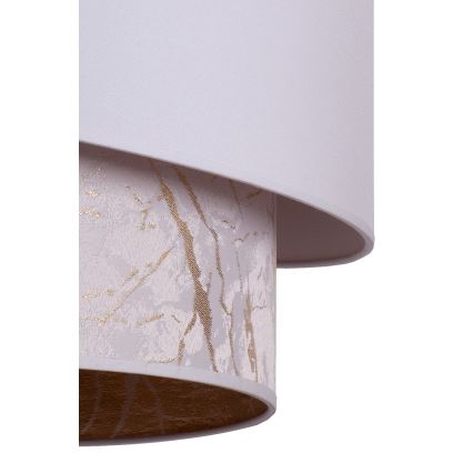 Duolla - Ljuskrona med textilsladd PARIS 1xE27/15W/230V diameter 40 cm vit/beige
