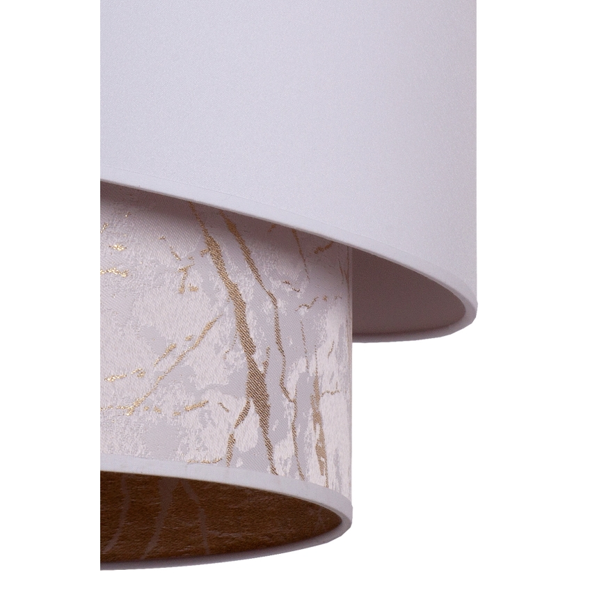 Duolla - Ljuskrona med textilsladd PARIS 1xE27/15W/230V diameter 40 cm vit/beige