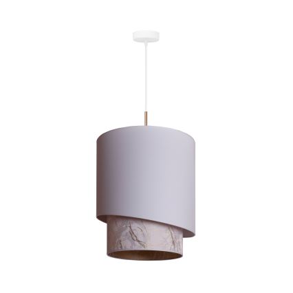 Duolla - Ljuskrona med textilsladd PARIS 1xE27/15W/230V diameter 40 cm vit/beige