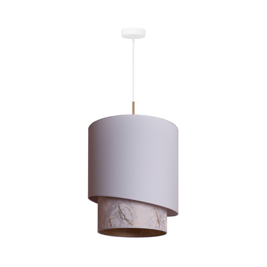 Duolla - Ljuskrona med textilsladd PARIS 1xE27/15W/230V diameter 40 cm vit/beige