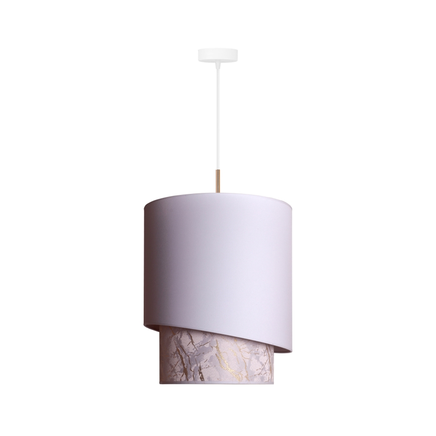 Duolla - Ljuskrona med textilsladd PARIS 1xE27/15W/230V diameter 40 cm vit/beige