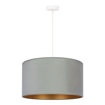 Duolla - Ljuskrona med textilsladd ROLLER 1xE27/15W/230V belysning diameter 40 cm grön/guld