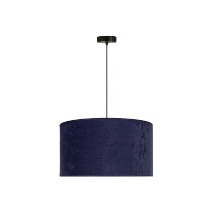 Duolla - Ljuskrona med textilsladd ROLLER 1xE27/15W/230V diameter 40 cm blå/guld