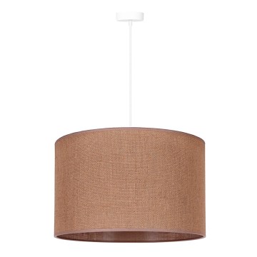 Duolla - Ljuskrona med textilsladd ROLLER 1xE27/15W/230V diameter 40 cm brun