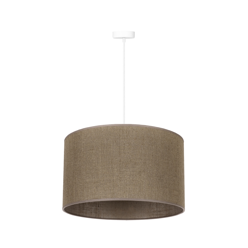Duolla - Ljuskrona med textilsladd ROLLER 1xE27/15W/230V diameter 40 cm brun