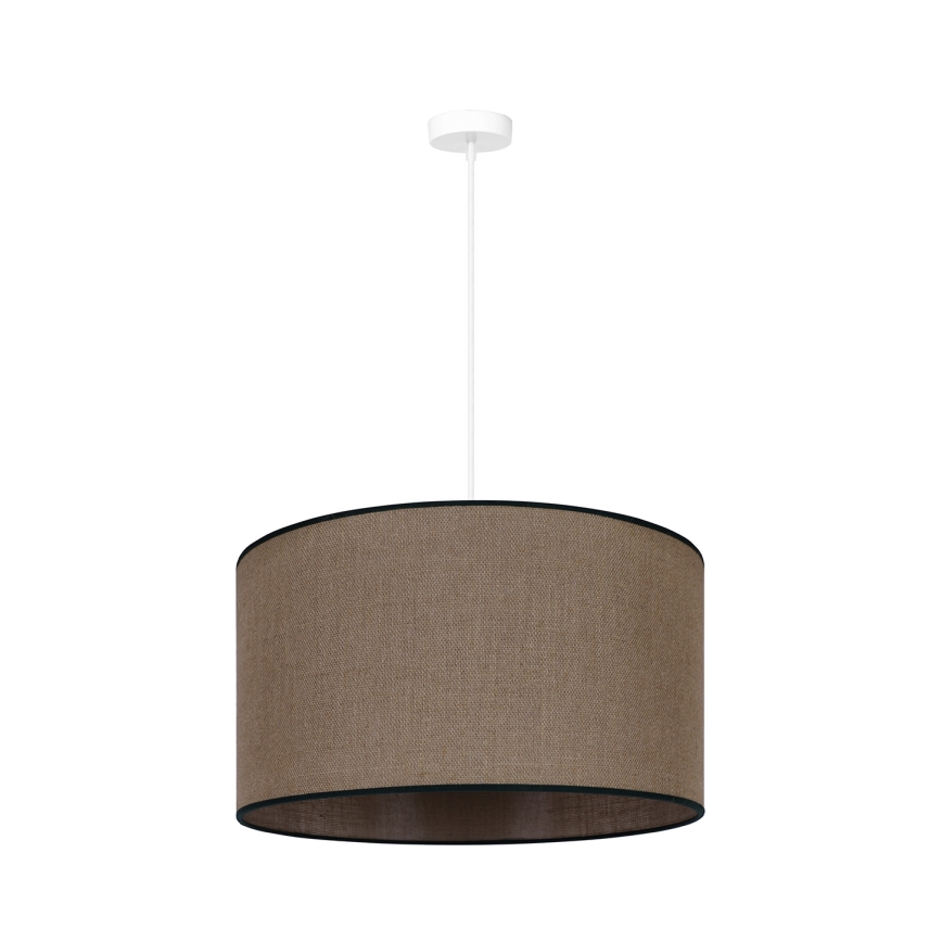 Duolla - Ljuskrona med textilsladd ROLLER 1xE27/15W/230V diameter 40 cm brun/svart