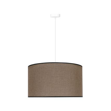 Duolla - Ljuskrona med textilsladd ROLLER 1xE27/15W/230V diameter 40 cm brun/svart