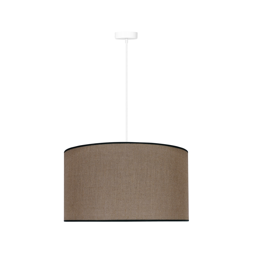 Duolla - Ljuskrona med textilsladd ROLLER 1xE27/15W/230V diameter 40 cm brun/svart