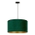 Duolla - Ljuskrona med textilsladd ROLLER 1xE27/15W/230V diameter 40 cm mörkgrön/guld