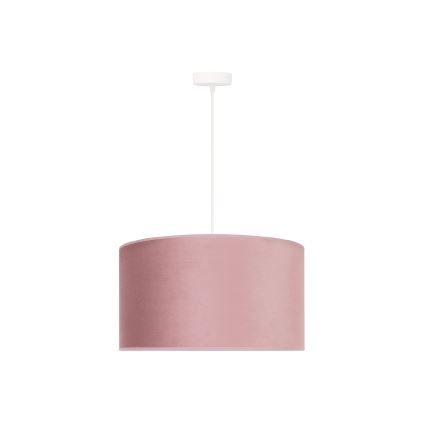 Duolla - Ljuskrona med textilsladd ROLLER 1xE27/15W/230V diameter 40 cm rosa/guld