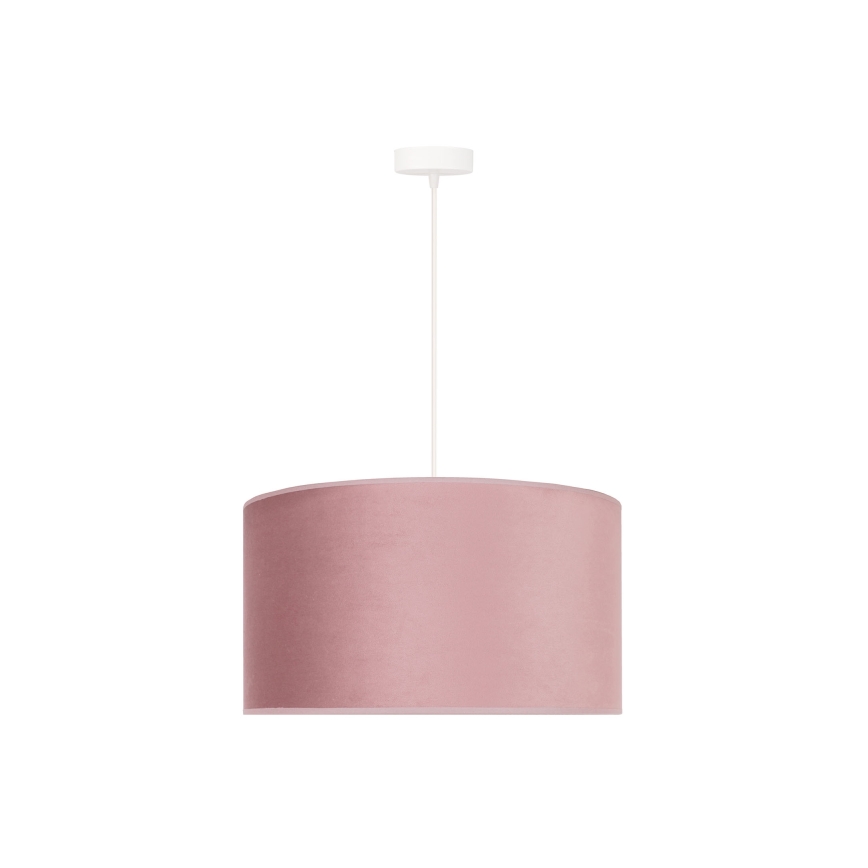 Duolla - Ljuskrona med textilsladd ROLLER 1xE27/15W/230V diameter 40 cm rosa/guld