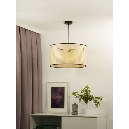 Duolla - Ljuskrona med textilsladd ROLLER 1xE27/15W/230V diameter 45 cm rotting/svart