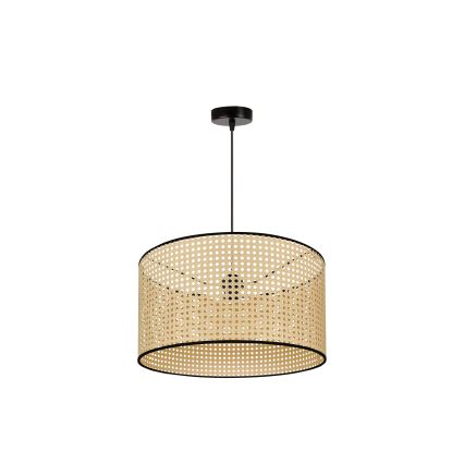 Duolla - Ljuskrona med textilsladd ROLLER 1xE27/15W/230V diameter 45 cm rotting/svart