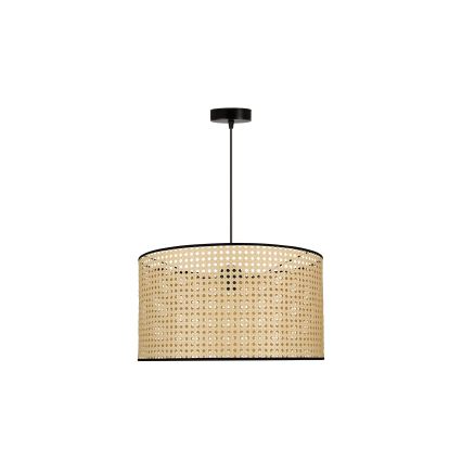 Duolla - Ljuskrona med textilsladd ROLLER 1xE27/15W/230V diameter 45 cm rotting/svart
