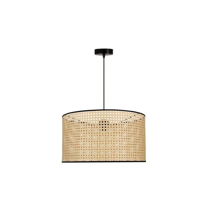 Duolla - Ljuskrona med textilsladd ROLLER 1xE27/15W/230V diameter 45 cm rotting/svart