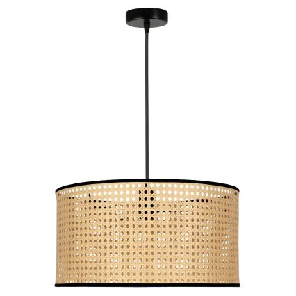 Duolla - Ljuskrona med textilsladd ROLLER 1xE27/15W/230V diameter 45 cm rotting/svart