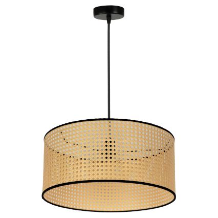 Duolla - Ljuskrona med textilsladd ROLLER 1xE27/15W/230V diameter 45 cm rotting/svart