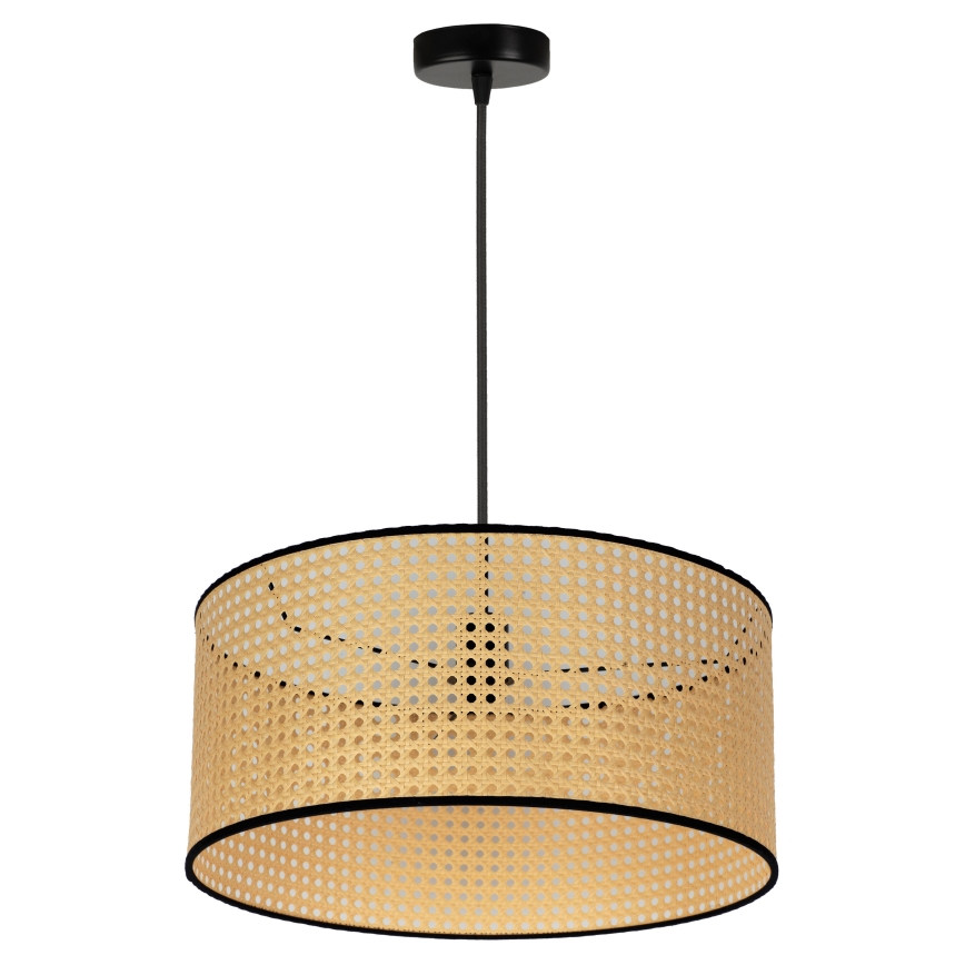 Duolla - Ljuskrona med textilsladd ROLLER 1xE27/15W/230V diameter 45 cm rotting/svart