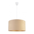 Duolla - Ljuskrona med textilsladd ROLLER 1xE27/40W/230V diameter 40 cm beige
