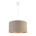 Duolla - Ljuskrona med textilsladd ROLLER 1xE27/40W/230V diameter 40 cm grå