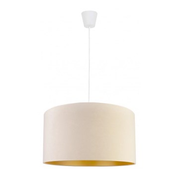 Duolla - Ljuskrona med textilsladd ROLLER 1xE27/40W/230V diameter 40 cm grädde