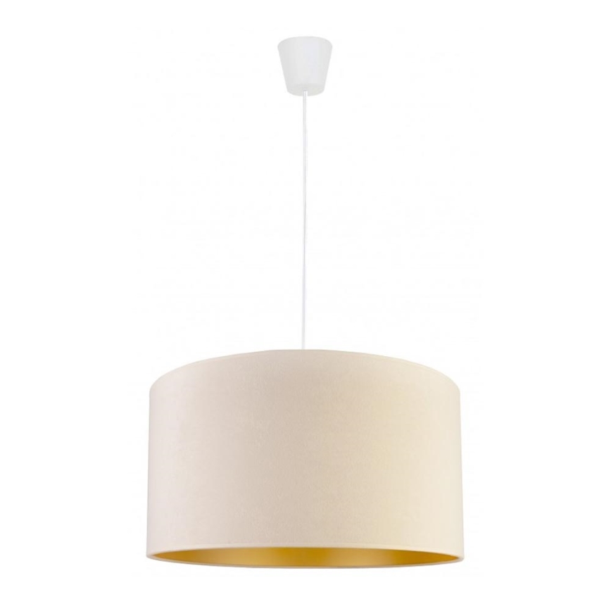 Duolla - Ljuskrona med textilsladd ROLLER 1xE27/40W/230V diameter 40 cm grädde