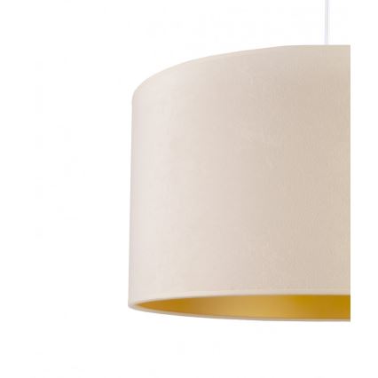 Duolla - Ljuskrona med textilsladd ROLLER 1xE27/40W/230V diameter 40 cm grädde