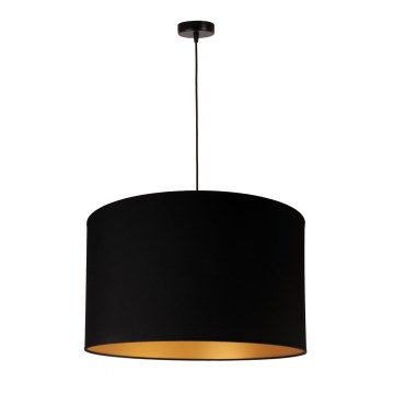 Duolla - Ljuskrona med textilsladd ROLLER 1xE27/40W/230V diameter 45 cm svart